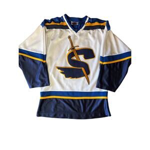 Vintage NHL Buffalo Sabres #18 K1 USA Made White S Hockey Jersey